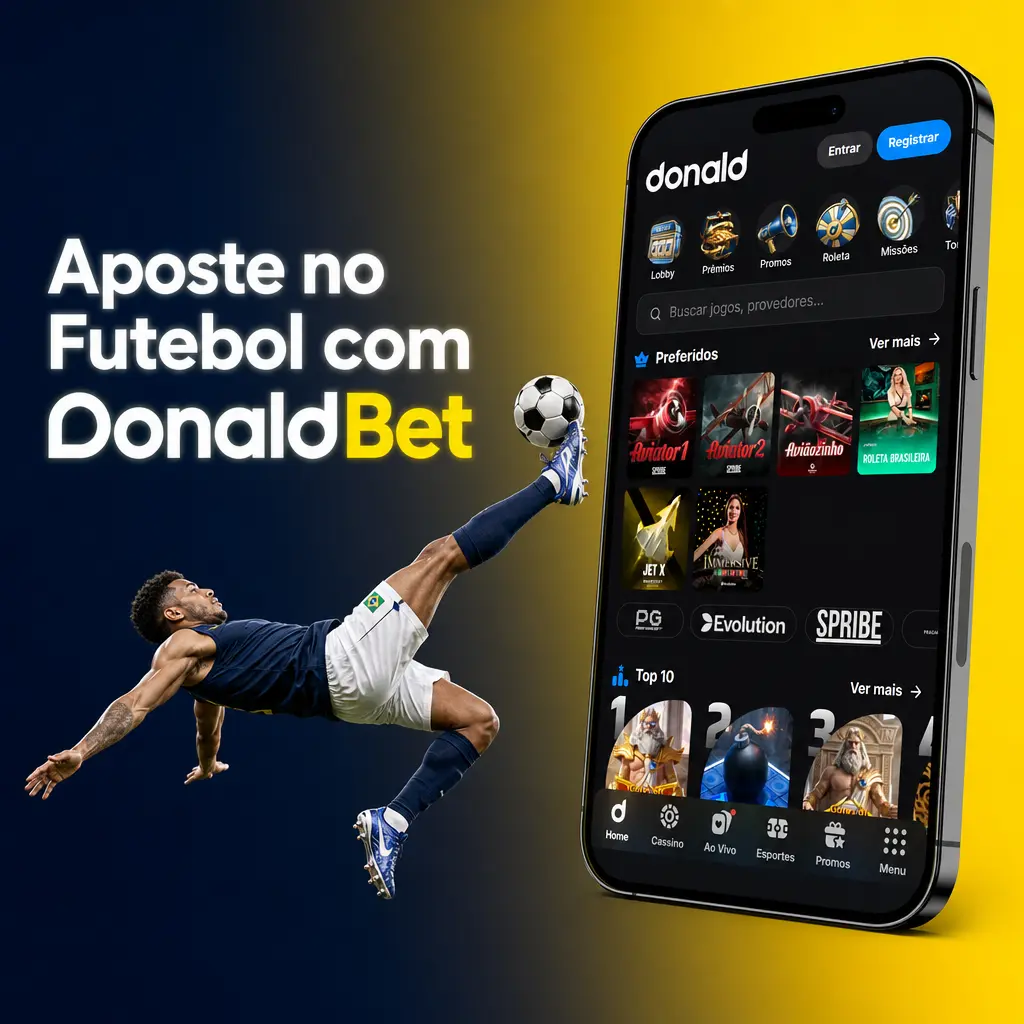 Apostas de futebol na DonaldBet com mercados de resultado, gols, escanteios e handicap em ligas nacionais e internacionais.