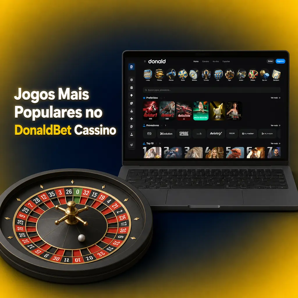 Jogos mais populares do cassino DonaldBet: slots, cassino ao vivo, blackjack, roleta, bacará e jackpots progressivos
