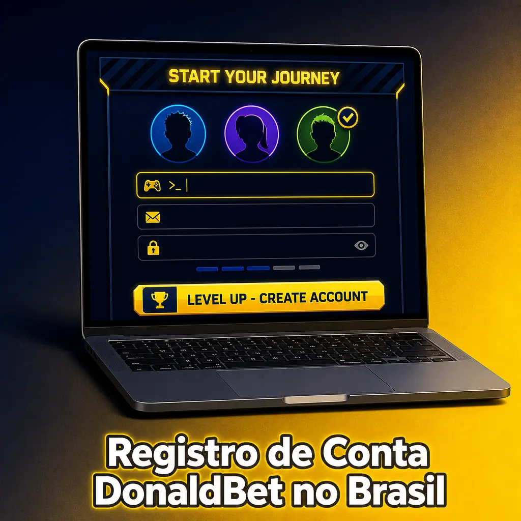 Tela de registro de conta na DonaldBet no Brasil com opções de cadastro por e-mail, celular ou Google